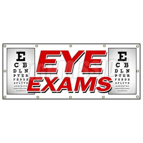 EYE EXAMS BANNER SIGN optometrist optician glasses prescription lens